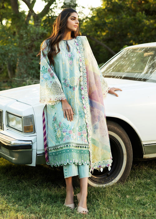 Sadaf Fawad Khan Siraa Embroidered Lawn Unstitched 3Pc Suit D03-A MID SUMMER EVENING