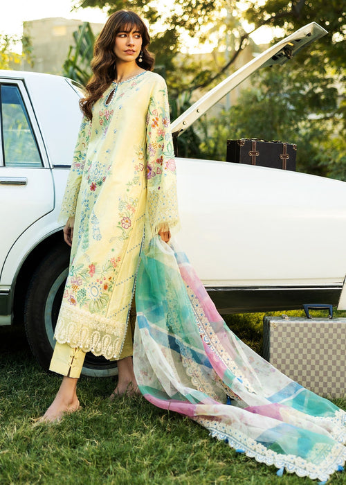 Sadaf Fawad Khan Siraa Embroidered Lawn Unstitched 3Pc Suit D03-B MID SUMMER EVENING