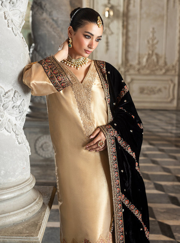 Zainab Chottani Embroidered Brocade Unstitched 3Pc Suit D-04 MINHA