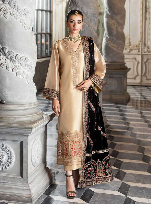 Zainab Chottani Embroidered Brocade Unstitched 3Pc Suit D-04 MINHA