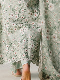 Faiza Faisal FNF Prints Unstitched Embroidered Lawn 3Pc Suit - MINT MUSE