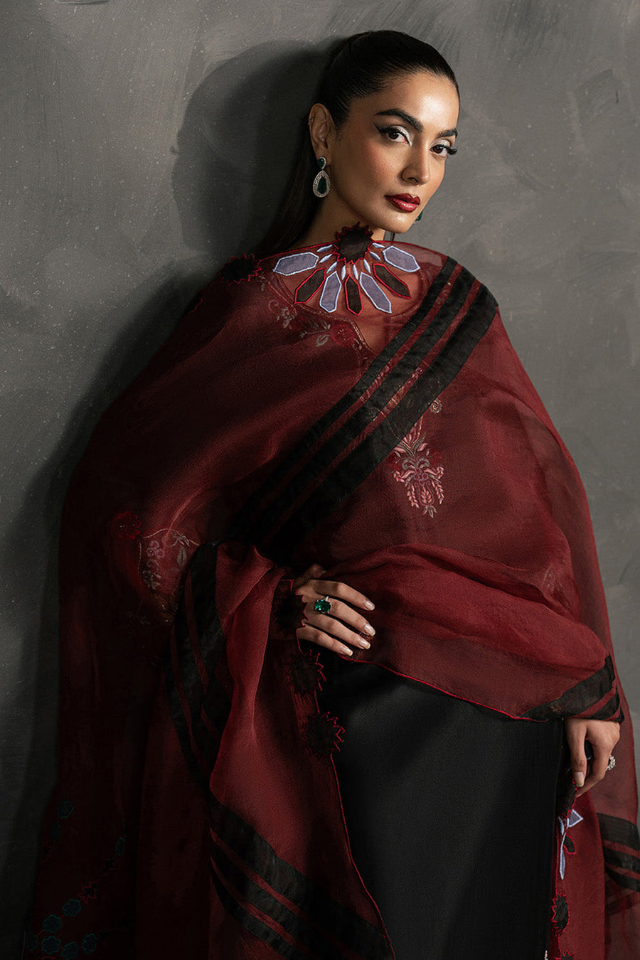 Zariya Anahira Ready to Wear Silk Organza 3Pc Suit ZB50089 MIRA