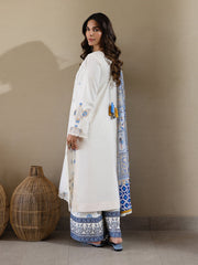 Faiza Faisal Marine Embroidered Luxury Lawn Unstitched 3Pc Suit - MIRHA