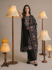 Viana by Sanam Saeed Embroidered Karandi Unstitched 3Pc Suit - MIST
