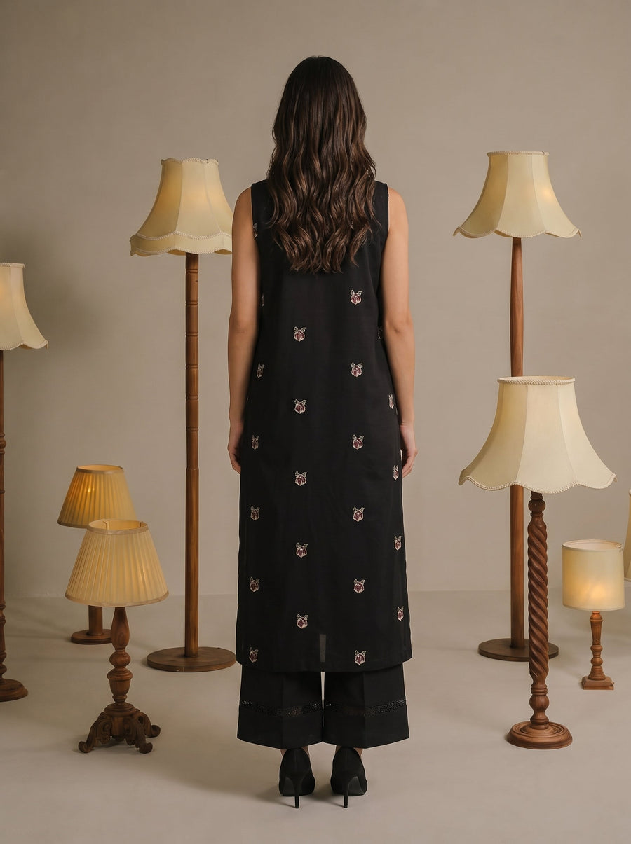 Viana by Sanam Saeed Embroidered Karandi Unstitched 3Pc Suit - MIST