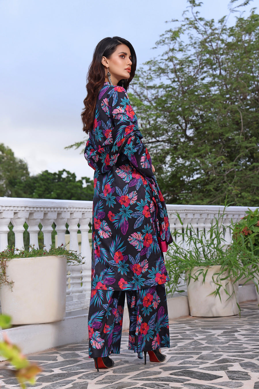Feathers Premium Printed Lawn Unstitched 3Pc Suit MISTY BLUEBIRD-FT140