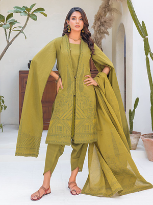 Gul Ahmed Essential Embroidered Jacquard Unstitched 3Pc Suit MJ-42009