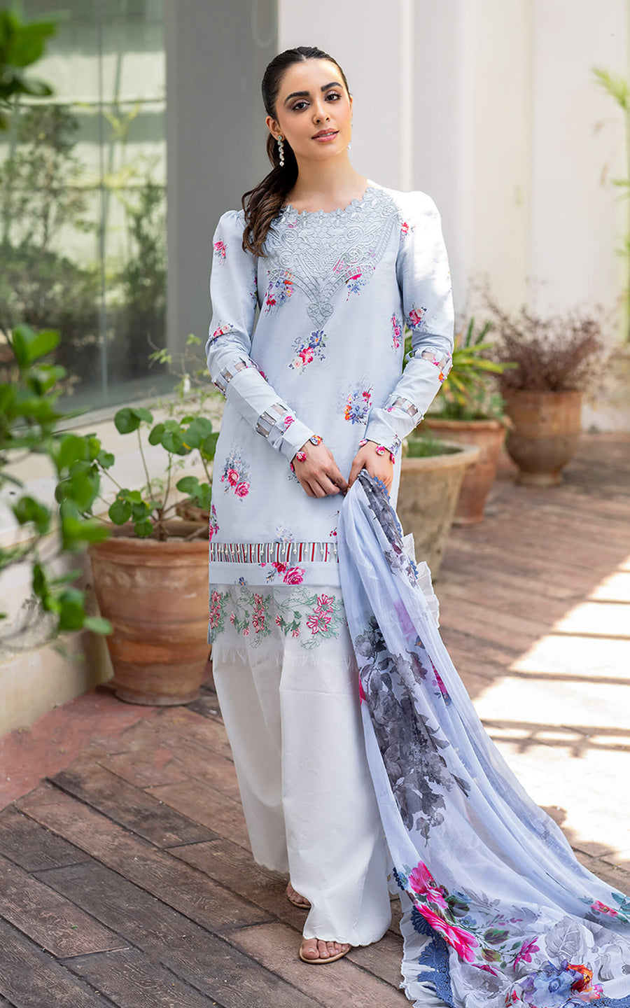 Meraki by Asifa & Nabeel Embroidered Lawn Unstitched 3Pc Suit MK-03 Pankh