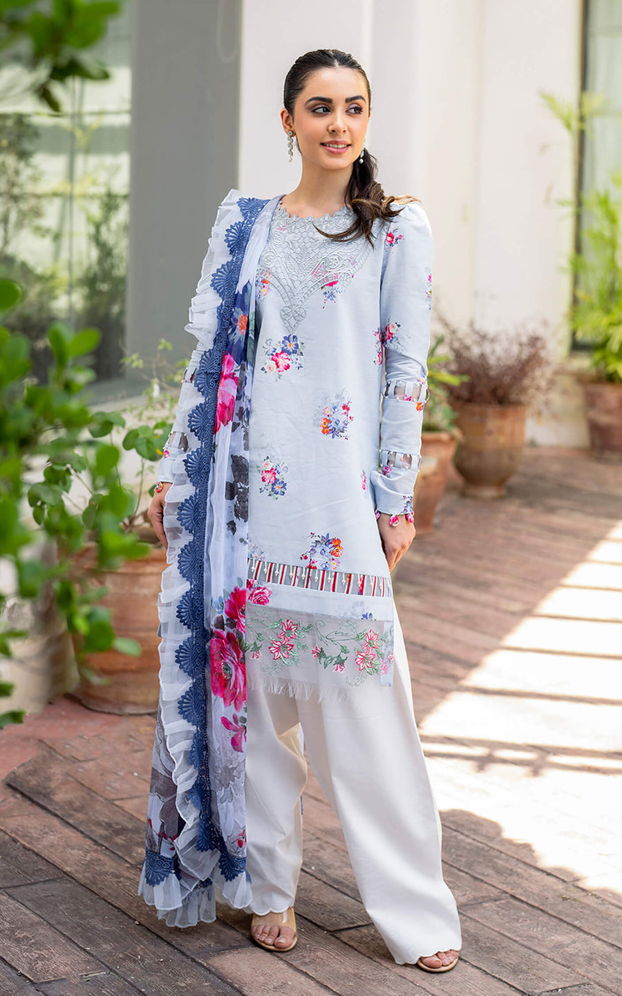 Meraki by Asifa & Nabeel Embroidered Lawn Unstitched 3Pc Suit MK-03 Pankh
