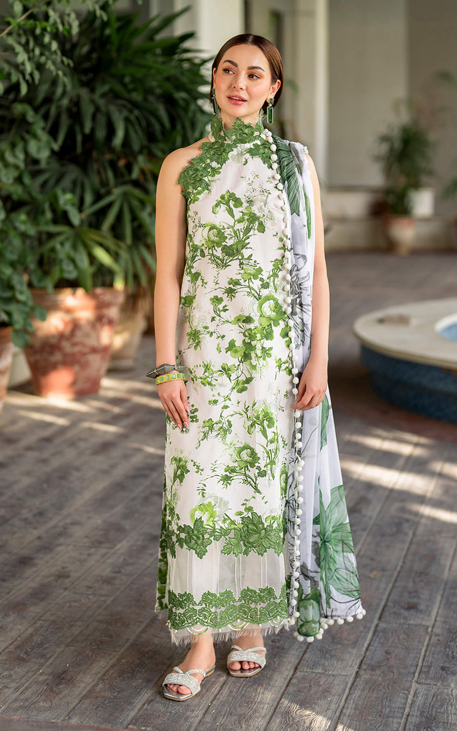 Meraki by Asifa & Nabeel Embroidered Lawn Unstitched 3Pc Suit MK-06 Sarsabz