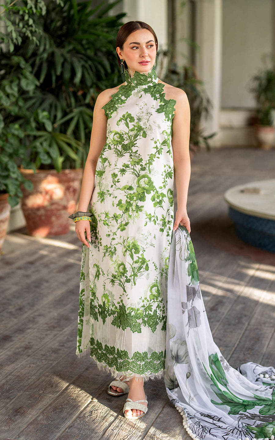 Meraki by Asifa & Nabeel Embroidered Lawn Unstitched 3Pc Suit MK-06 Sarsabz