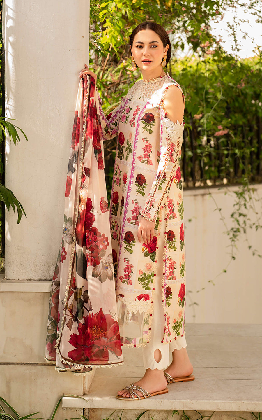 Meraki by Asifa & Nabeel Embroidered Lawn Unstitched 3Pc Suit MK-09 Gulabo