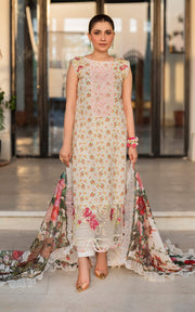 Meraki by Asifa & Nabeel Embroidered Lawn Unstitched 3Pc Suit MK-15 Gulnar