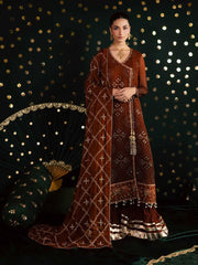 Nureh Mukeshkari Embroidered Mukesh Chiffon Unstitched 3Pc Suit MK-19