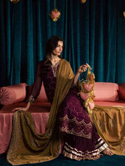 Nureh Mukeshkari Embroidered Mukesh Chiffon Unstitched 3Pc Suit MK-21