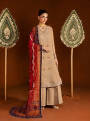 Nureh Mukeshkari Embroidered Mukesh Chiffon Unstitched 3Pc Suit MK-22