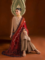 Nureh Mukeshkari Embroidered Mukesh Chiffon Unstitched 3Pc Suit MK-22