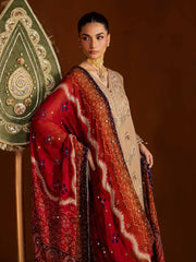 Nureh Mukeshkari Embroidered Mukesh Chiffon Unstitched 3Pc Suit MK-22