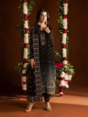 Nureh Mukeshkari Embroidered Mukesh Chiffon Unstitched 3Pc Suit MK-24