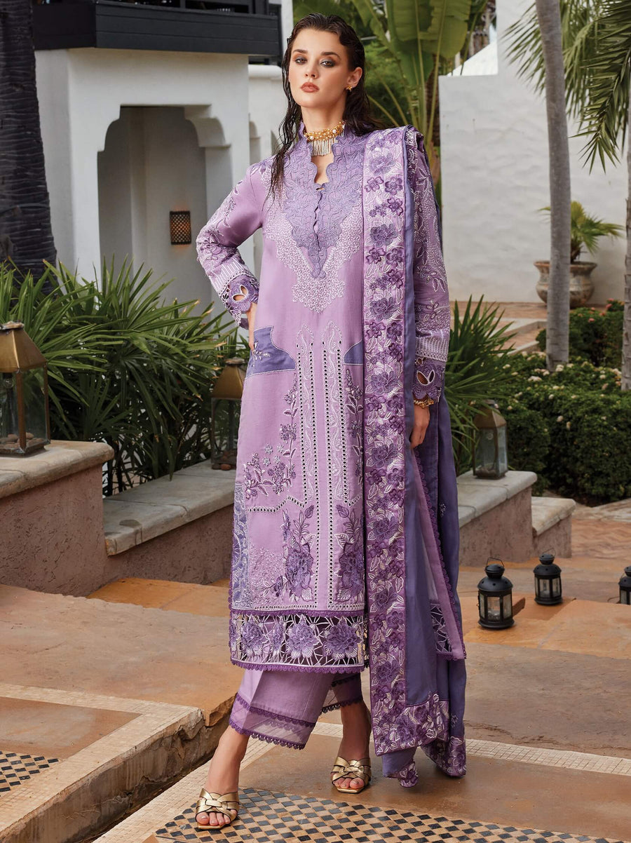 MUSHQ Moroccan Dream Unstitched Embroidered Sateen 3Pc Suit MNW-01