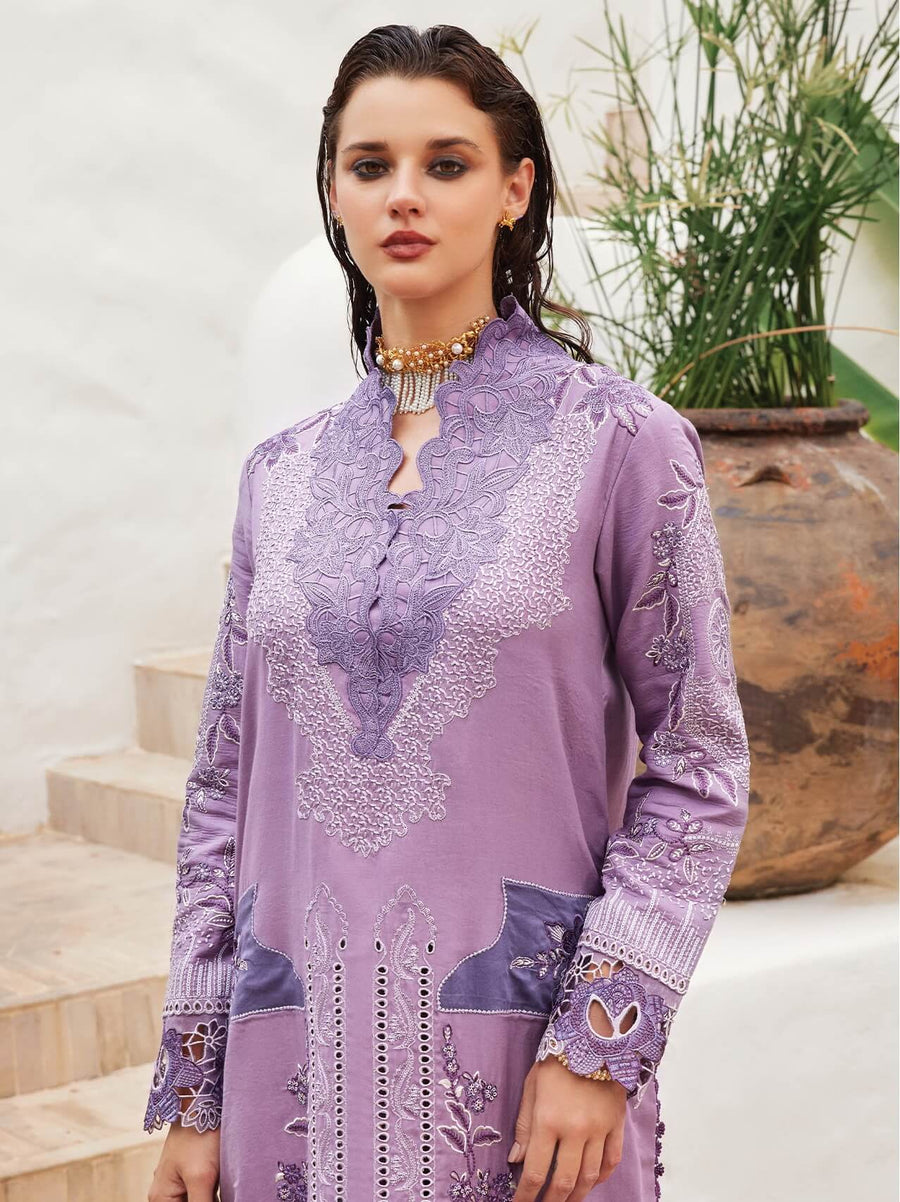 MUSHQ Moroccan Dream Unstitched Embroidered Sateen 3Pc Suit MNW-01
