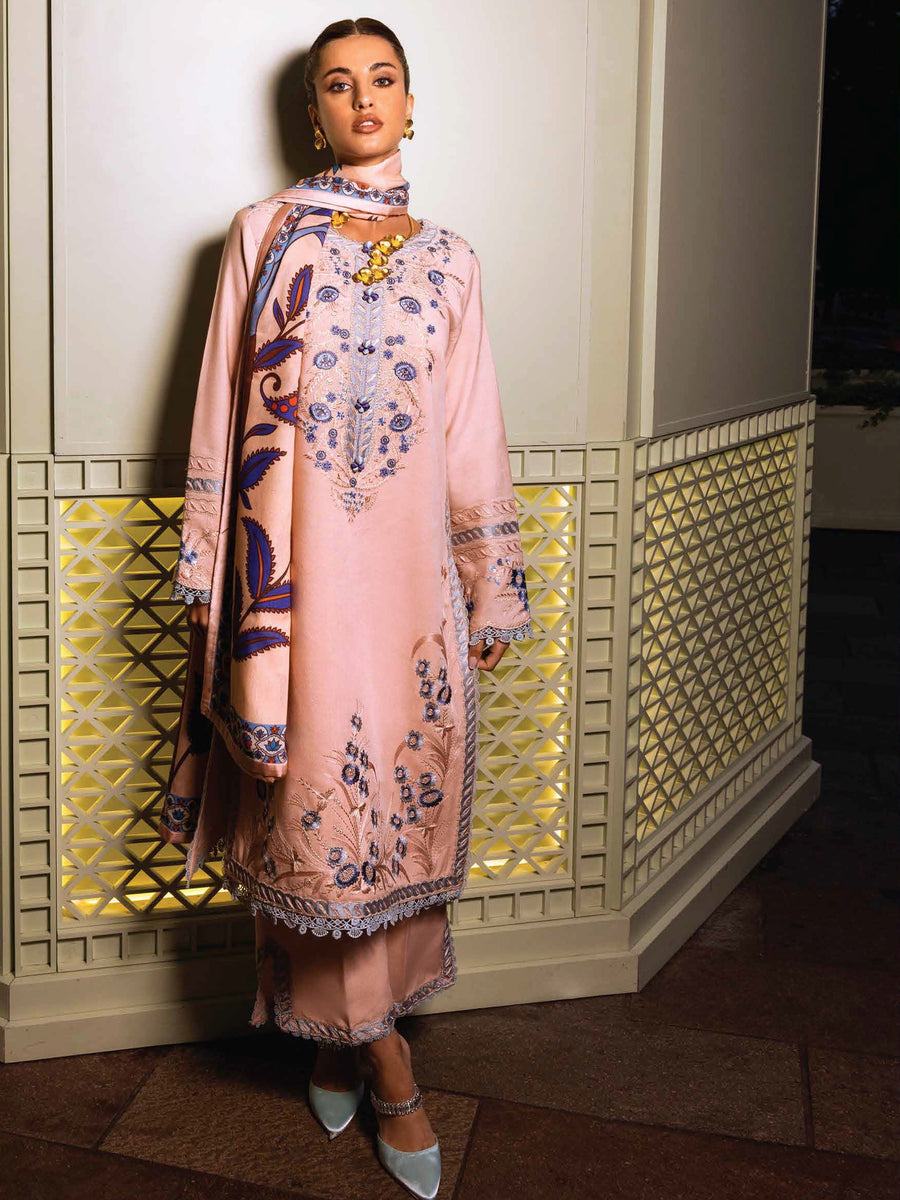 MUSHQ Broadway Unstitched Embroidered Karandi 3Pc Suit MNM-01