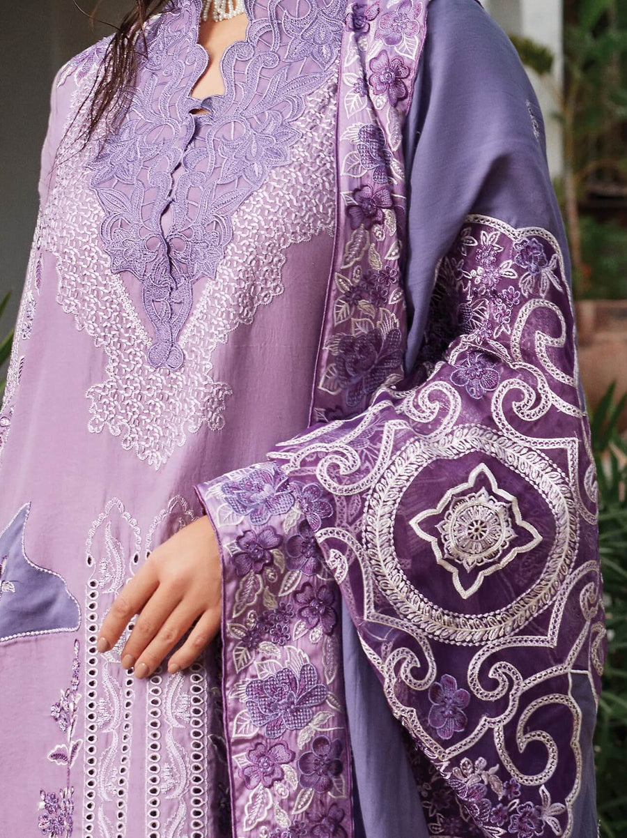 MUSHQ Moroccan Dream Unstitched Embroidered Sateen 3Pc Suit MNW-01