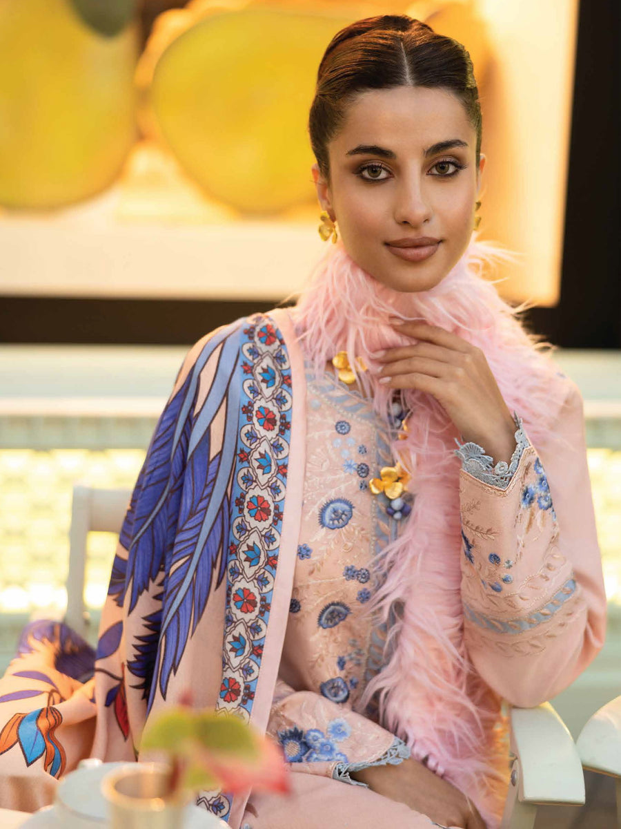 MUSHQ Broadway Unstitched Embroidered Karandi 3Pc Suit MNM-01