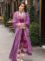 MUSHQ Broadway Unstitched Embroidered Linen 3Pc Suit MNM-02