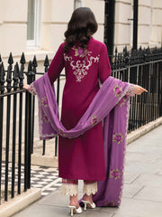 MUSHQ Broadway Unstitched Embroidered Linen 3Pc Suit MNM-02