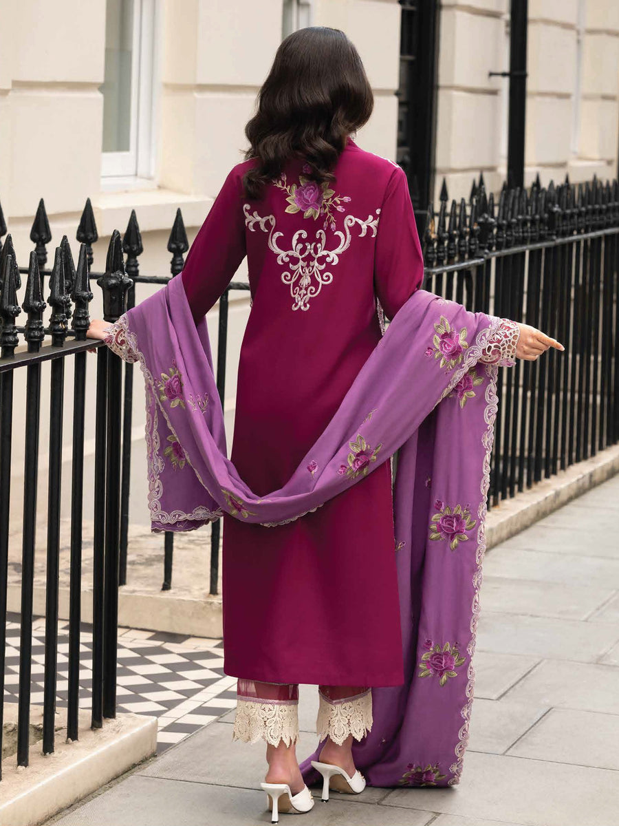 MUSHQ Broadway Unstitched Embroidered Linen 3Pc Suit MNM-02
