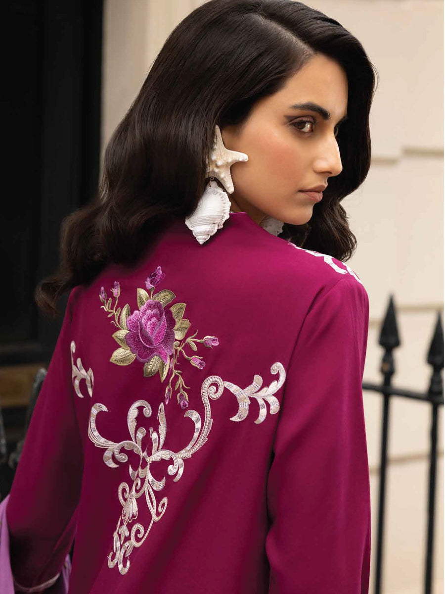 MUSHQ Broadway Unstitched Embroidered Linen 3Pc Suit MNM-02