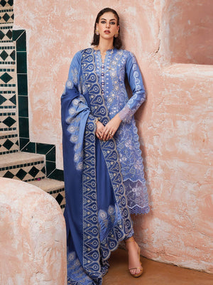 MUSHQ Moroccan Dream Unstitched Embroidered Sateen 3Pc Suit MNW-02