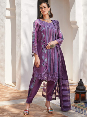 MUSHQ Moroccan Dream Unstitched Embroidered Sateen 3Pc Suit MNW-03