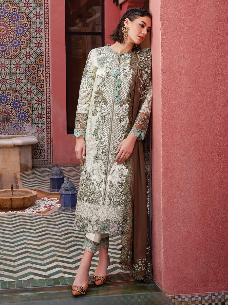 MUSHQ Moroccan Dream Unstitched Embroidered Sateen 3Pc Suit MNW-05