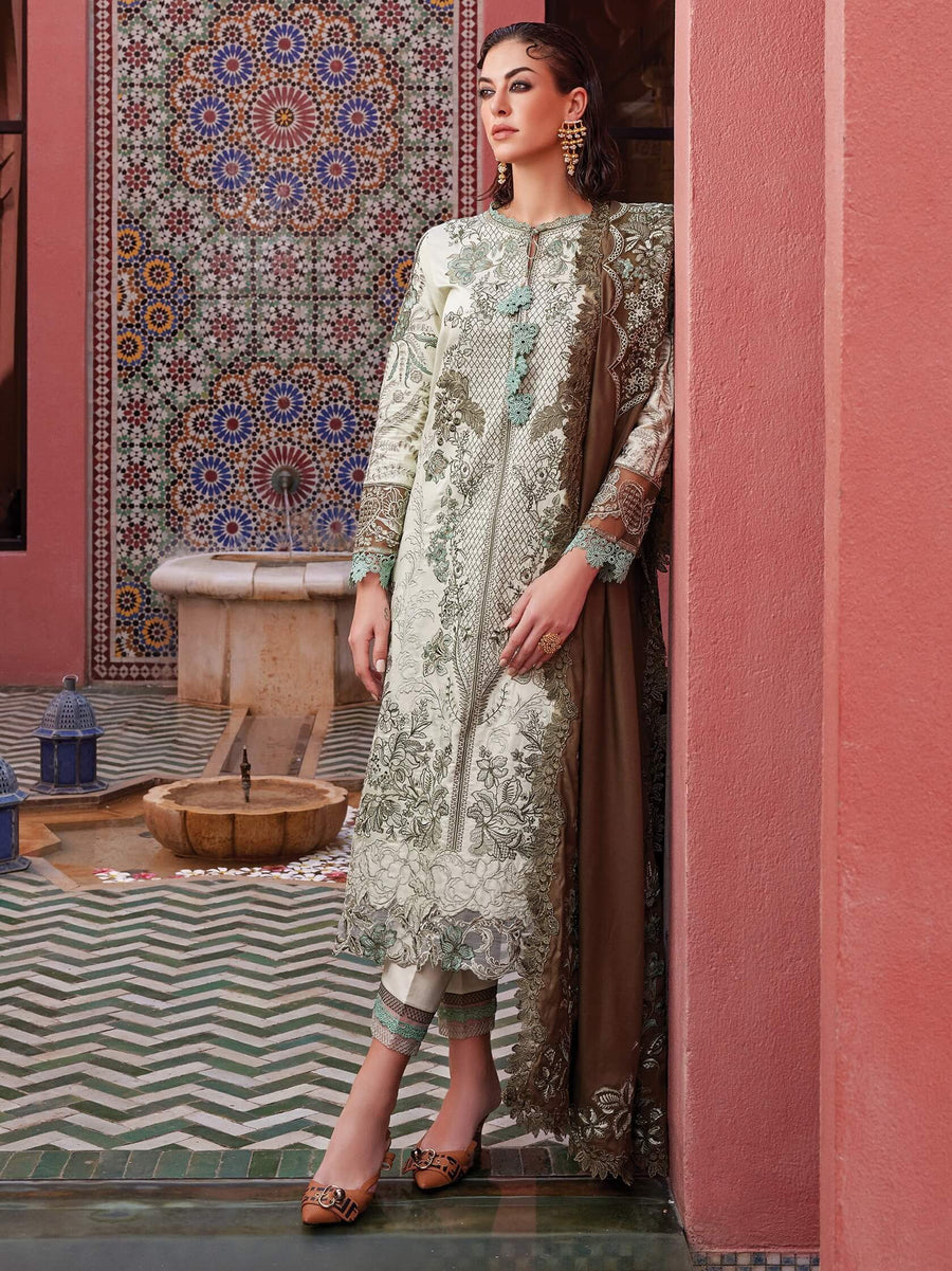 MUSHQ Moroccan Dream Unstitched Embroidered Sateen 3Pc Suit MNW-05