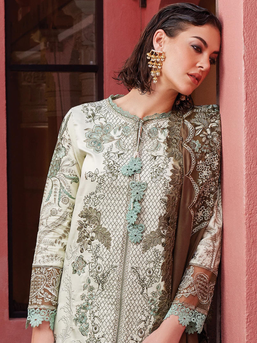 MUSHQ Moroccan Dream Unstitched Embroidered Sateen 3Pc Suit MNW-05