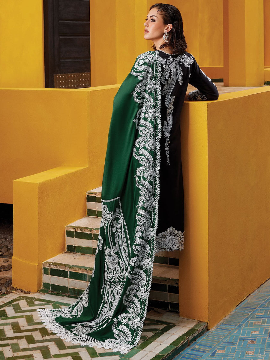 MUSHQ Moroccan Dream Unstitched Embroidered Sateen 3Pc Suit MNW-06