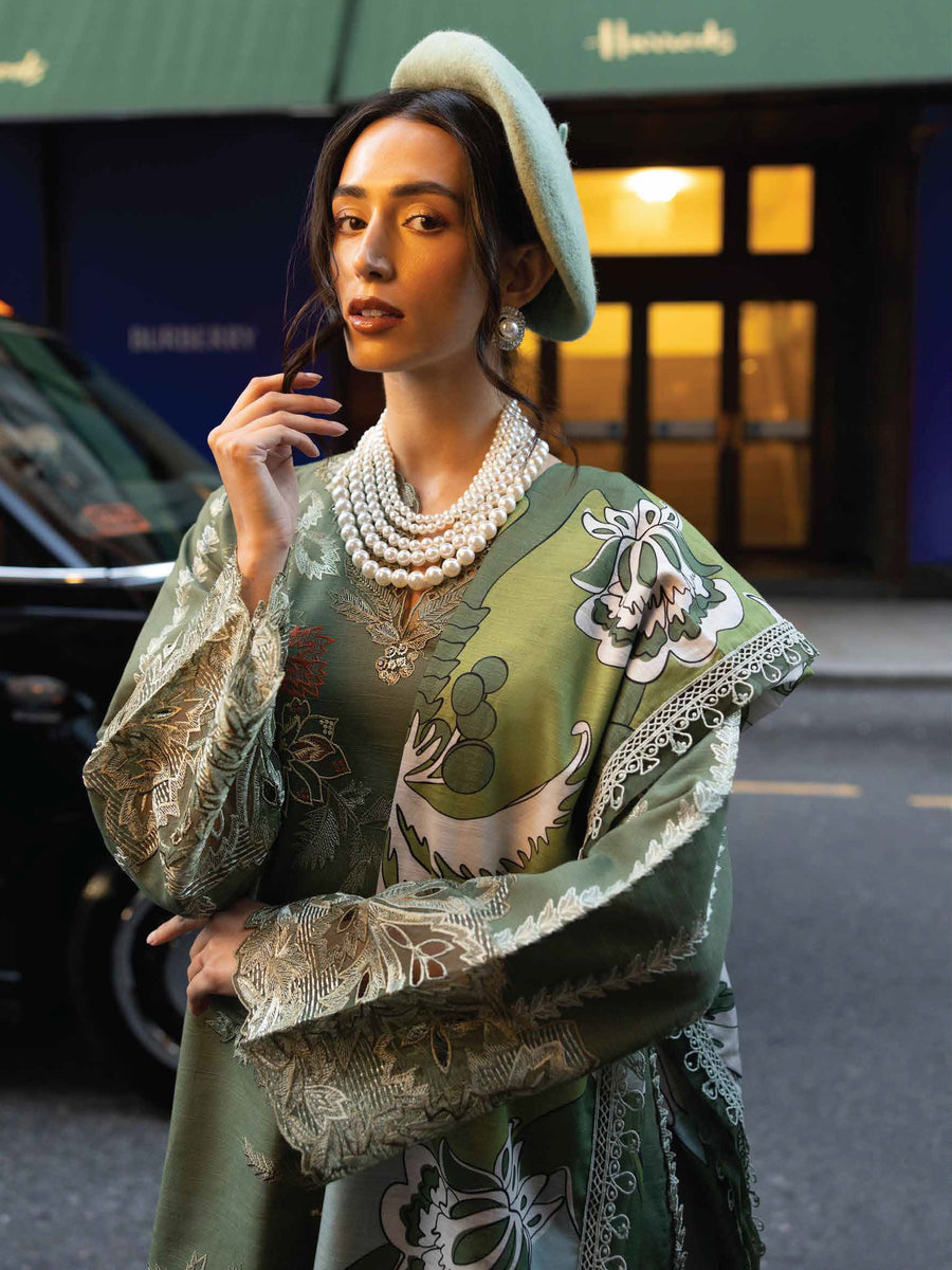 MUSHQ Broadway Unstitched Embroidered Khaddar 3Pc Suit MNM-08