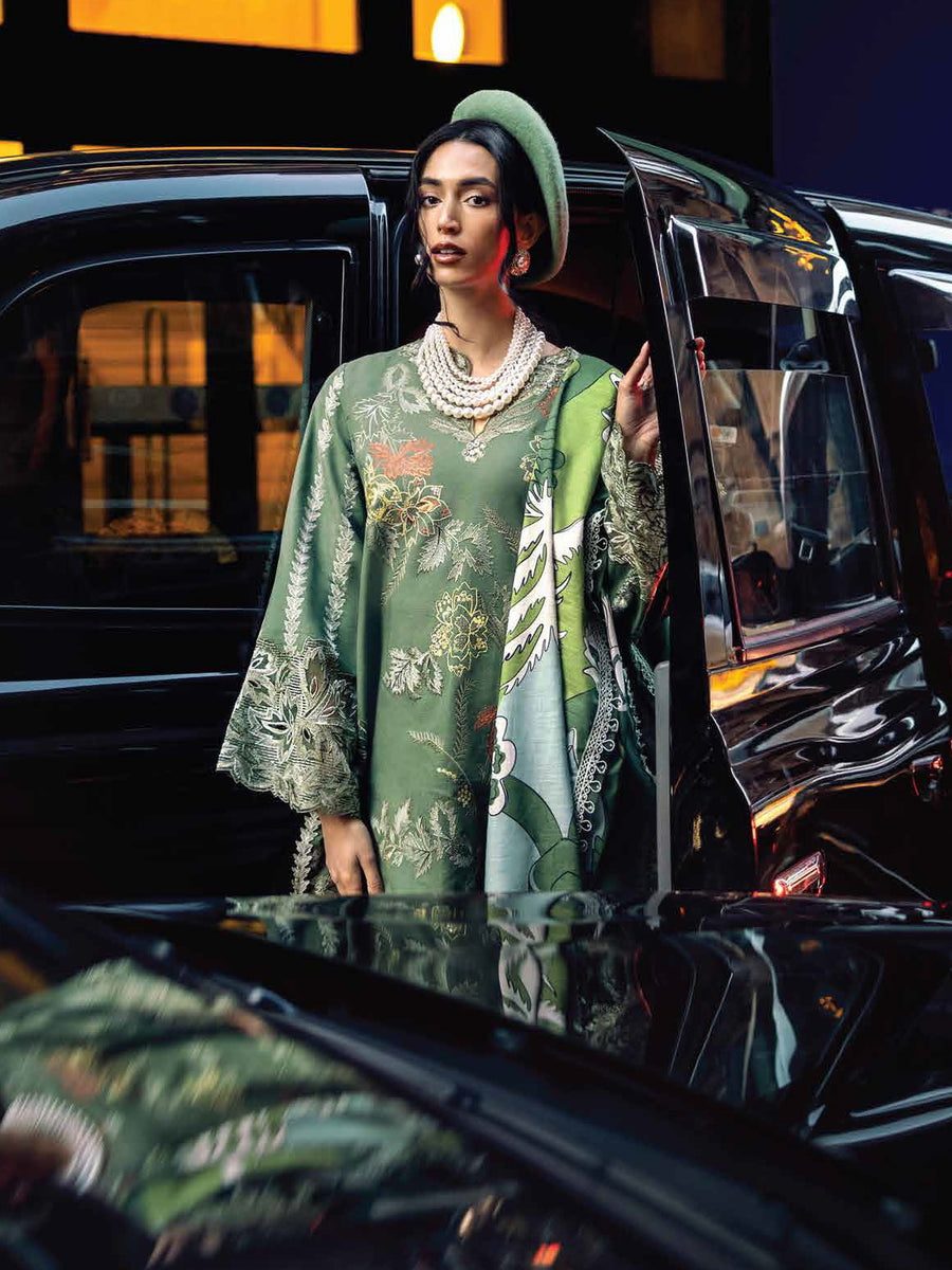 MUSHQ Broadway Unstitched Embroidered Khaddar 3Pc Suit MNM-08