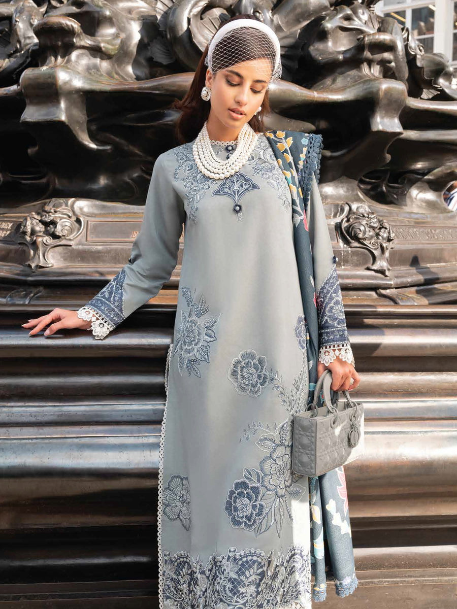 MUSHQ Broadway Unstitched Embroidered Karandi 3Pc Suit MNM-09
