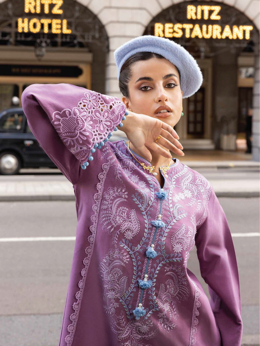 MUSHQ Broadway Unstitched Embroidered Linen 3Pc Suit MNM-10