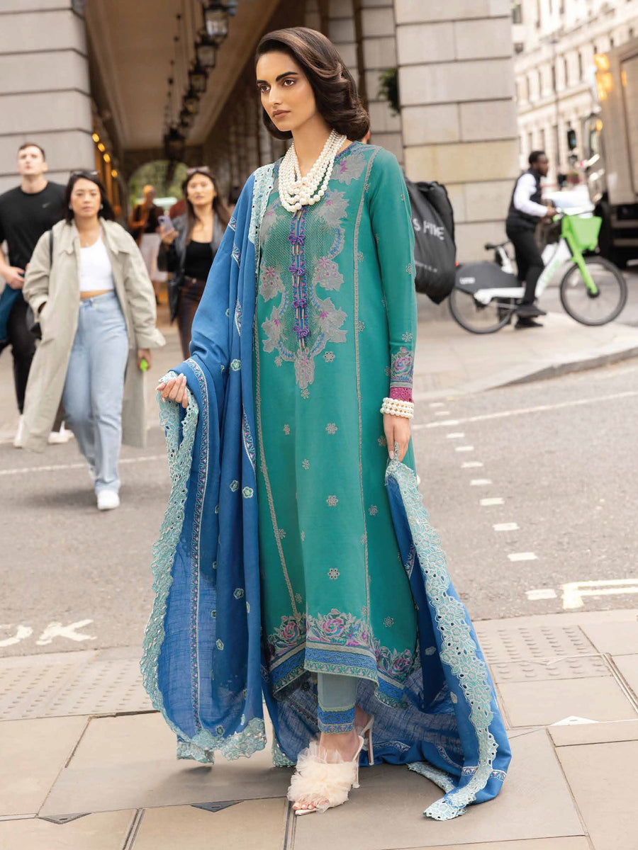 MUSHQ Broadway Unstitched Embroidered Khaddar 3Pc Suit MNM-11