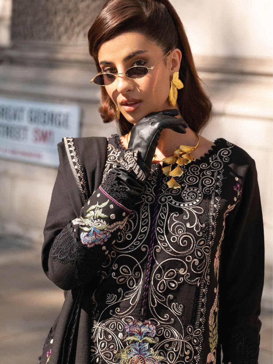 MUSHQ Broadway Unstitched Embroidered Khaddar 3Pc Suit MNM-14