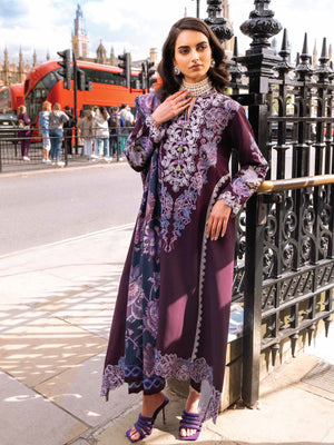 MUSHQ Broadway Unstitched Embroidered Linen 3Pc Suit MNM-15