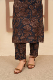 Feathers Digital Printed Dhanak Unstitched 3Pc Suit MOCHA-FT642