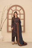 Feathers Digital Printed Dhanak Unstitched 3Pc Suit MOCHA-FT642