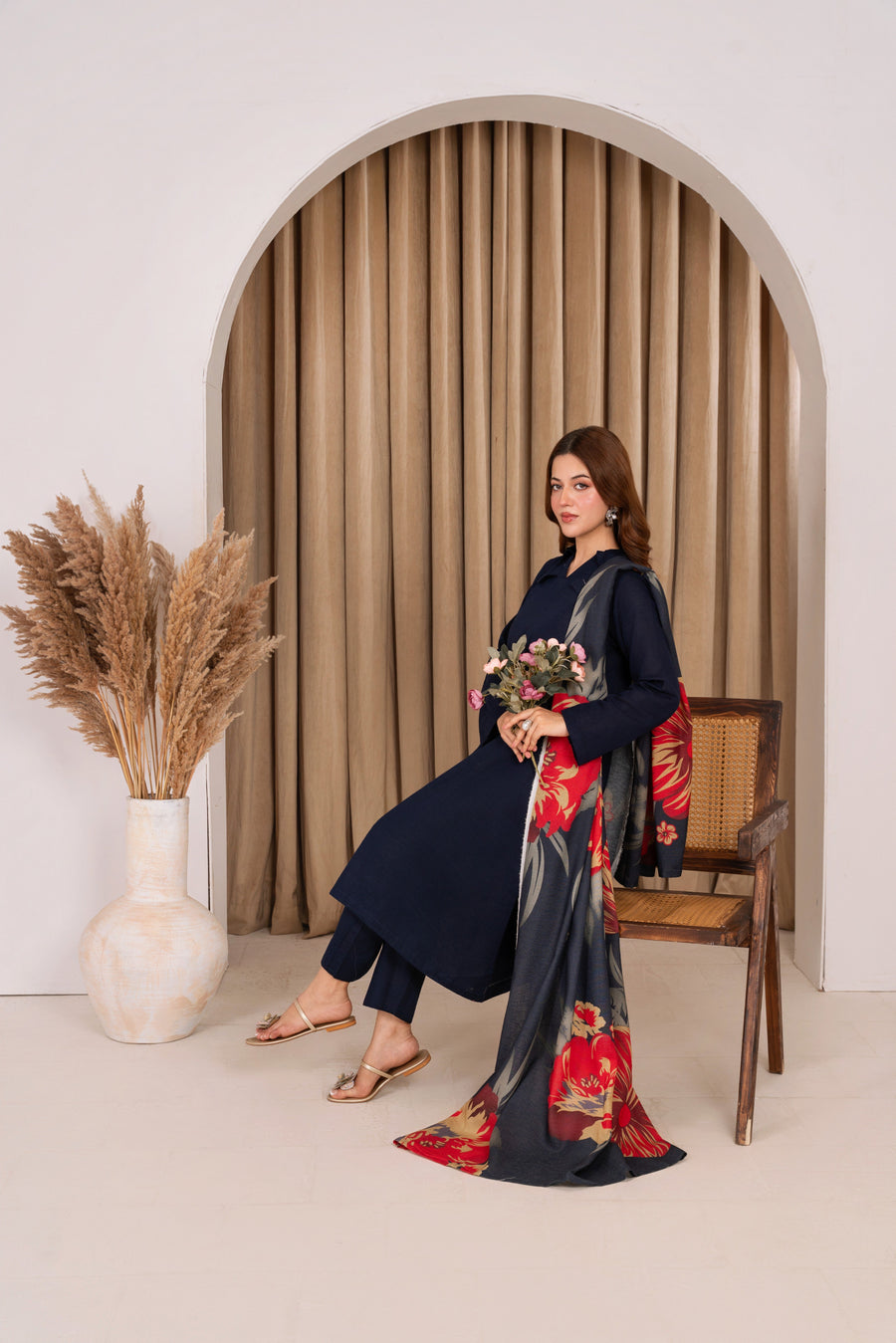 Feathers Digital Printed Khaddar Unstitched 3Pc Suit MORLIS-FT595