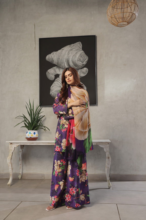Feathers Whisper Winds Unstitched Printed Lawn 3Pc Suit MORVIA-FT492