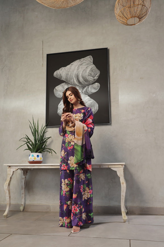 Feathers Whisper Winds Unstitched Printed Lawn 3Pc Suit MORVIA-FT492